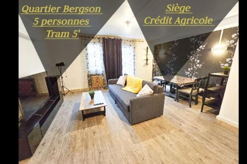 Saint-Etienne Apartamento | Le Bergson 3 chambres Stationnement gratuit