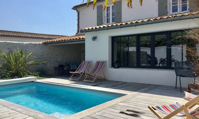 Le Bois-Plage-en-Re Villa | Le Bois Plage - La Cachette en Ré - Casa rural agradable, piscina climatizada