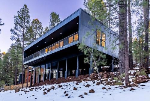 Flagstaff Casa | Le Cabin Noir Modern Alpine Retreat Spa BBQ