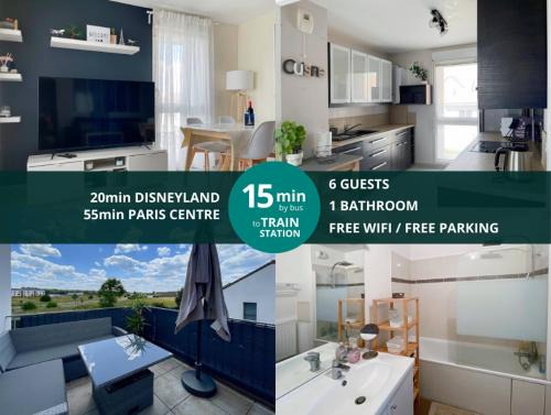 Chanteloup-en-Brie Apartamento | Le Chanteloupien - Appartement pour 6 proche Disneyland Paris