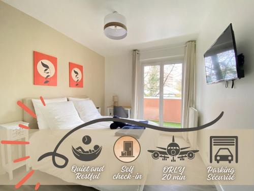 Aguado Apartamento | Le cocon urbain - Modern 4BR Apartment with Free Parking, High-Speed Wifi, Quick Access to A6 & N7