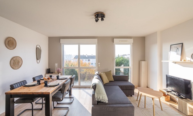 Cleunay Apartamento | Le Cocon Voltaire - Appartement 2 chambres avec parking - Mabilais