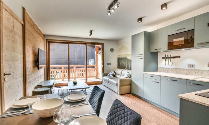 Les Gets Apartamento | Le Génépi - Superbe T2 cabine 4-6 pers, neuf, à 50m des pistes, avec balcon, garage et WiFi - FR-1-685-67