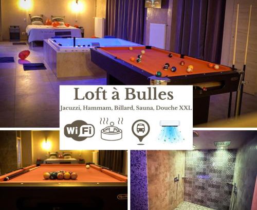 Koenigshoffen Est Apartamento | LE LOFT A BULLES (85m2 Jacuzzi Hammam Billiard Bar Douche Sauna)