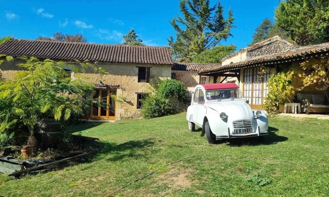 Saint-Marcel-du-Perigord Casa | La Grange-Casa-Vista al Jardín-Baño Privado-Tradicional