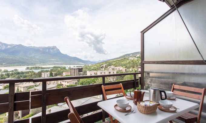Embrun Apartamento | Le Mirador - Studio avec balcon Vue Lac et Montagnes