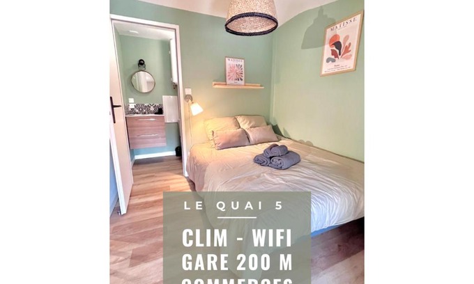 Agen Apartamento | LE QUAI 5 - Studio NEUF CALME - CLIM - WiFi - Gare à 200m