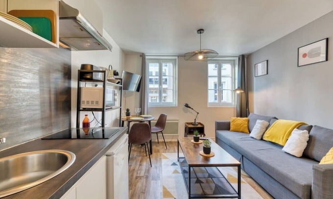 Quartier Pasteur Apartamento | Le Rémi : studio rénové au coeur de Rouen