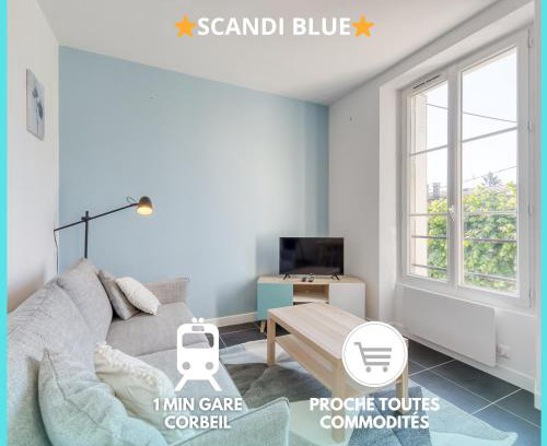 Corbeil-Essonnes Apartamento | Le Scandi Bleu - Proche Gare Corbeil - Cozy Houses
