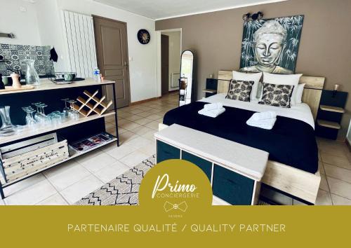 Nevers Apartamento | "Le studio Bouddha" Studio avec terrasse, centre ville, proche gare, by PRIMO C0NCIERGERIE