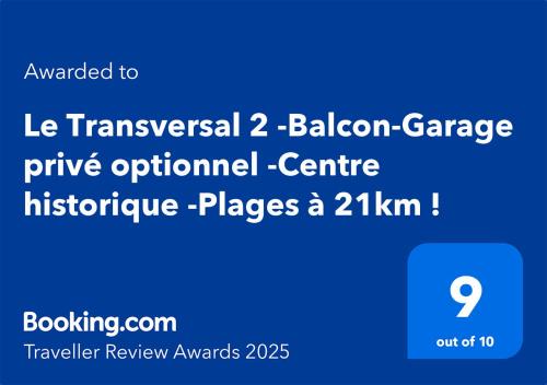 Pezenas Apartamento | "Le Transversal 2" -Balcon-Garage privé optionnel -Centre historique -Plages à 21km !
