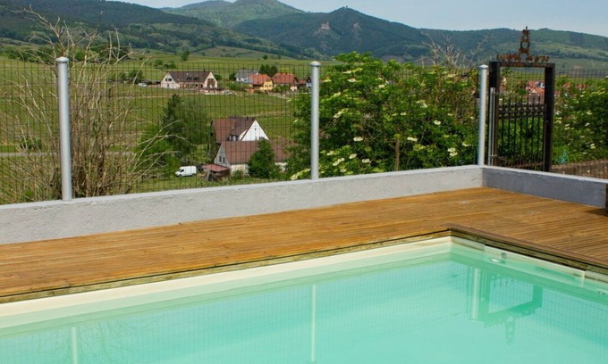 Zellenberg Casa | Le Zell: Casa en el viñedo - Jardín y piscina privada.
