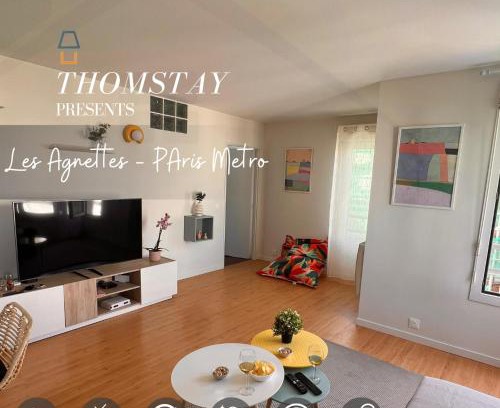 Asnieres-sur-Seine Apartamento | Les Agnettes - Paris Metro - Wifi - Parking - Tout équipé