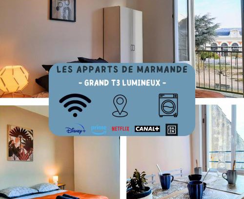 Marmande Apartamento | Les Apparts de Marmande - Grand T3 Lumineux