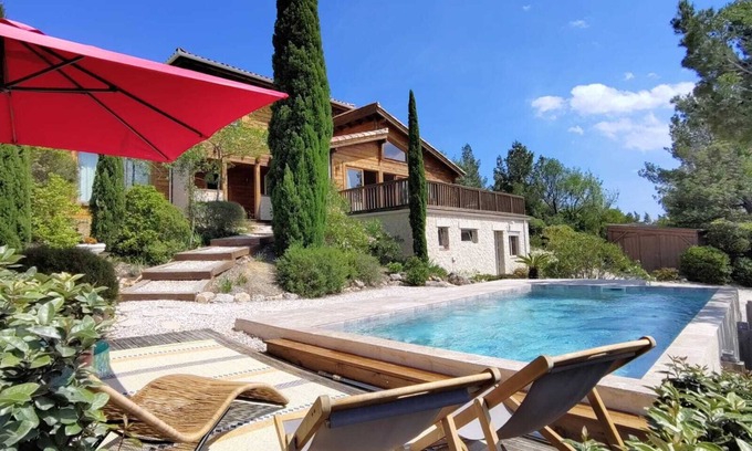 Portel-des-Corbieres Casa | Les Cigales : Magnifique Maison en Bois Avec Piscine ! Idéal Pour les Familles