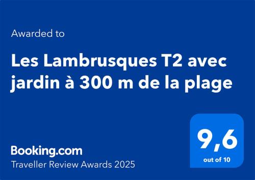 Cavaliere Apartamento | Les Lambrusques T2 avec jardin à 300 m de la plage