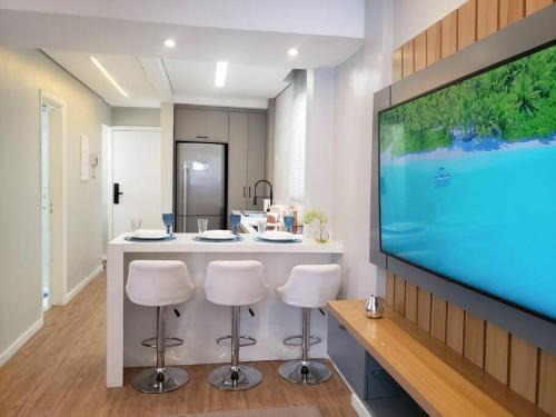 Santos Apartamento | Lindo e Moderno na praia do Gonzaga com ar