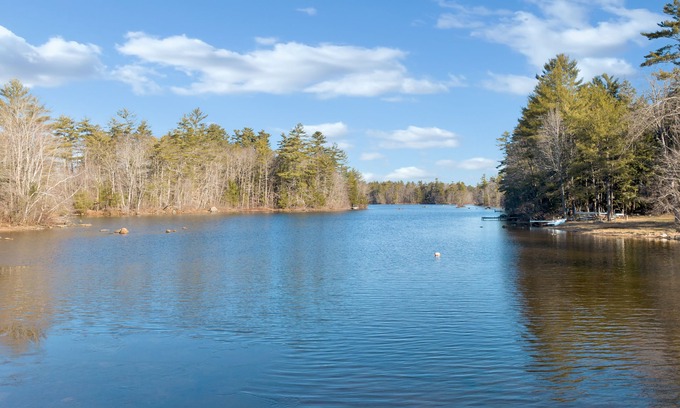 Gray Casa | Little Sebago Lake Home with Boat Slip