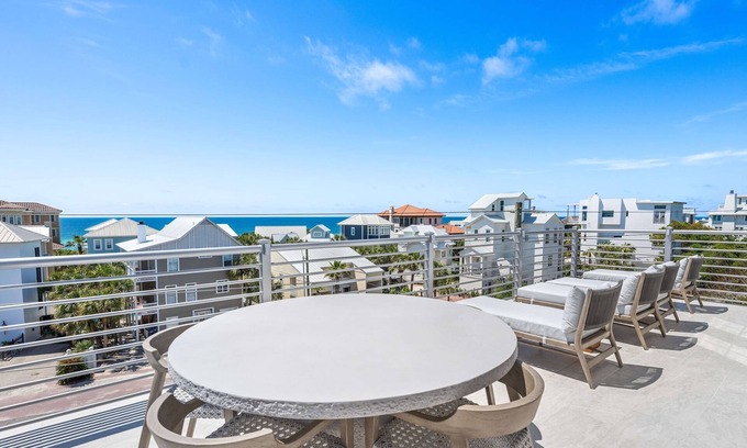 San Juan Casa | Loaded Designer Home with Gulf Views, One Minute to the Beach, Heated Private Po