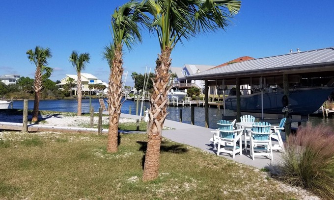 Perdido Key Coves One Casa | Location, location, location! Walk to the beach - dock boat in the back of house