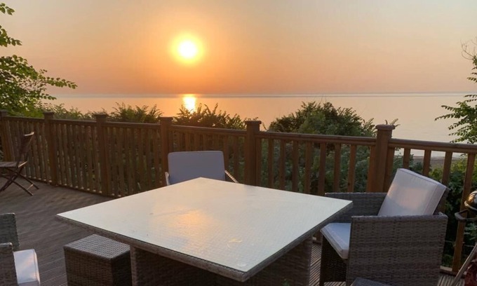 Corton Cabina | Lodge with decking and sea views at Azure Seas Park in Suffolk ref 32212OG