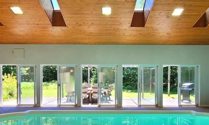 Scott Cabina | Log Cabin w/ Private Indoor Heated Pool-firepit - Game Room