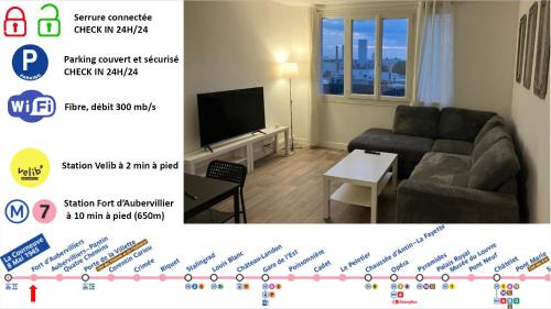 Pantin Apartamento | Logement spacieux à 15min de Paris - Free parking - Free wifi
