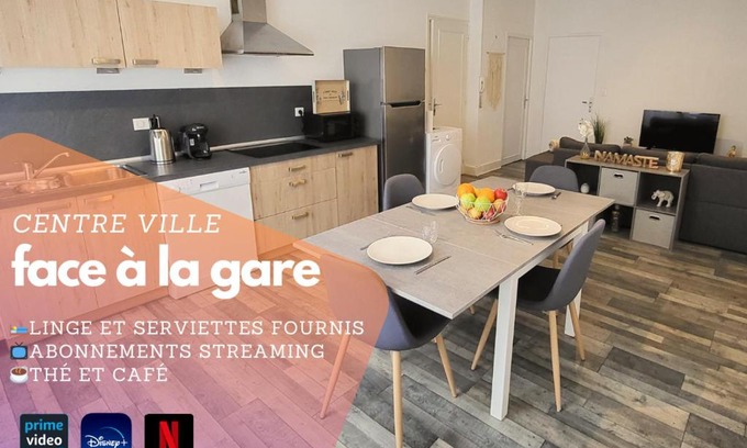 Epinal Apartamento | Logement spacieux - Face à la gare et centre-ville