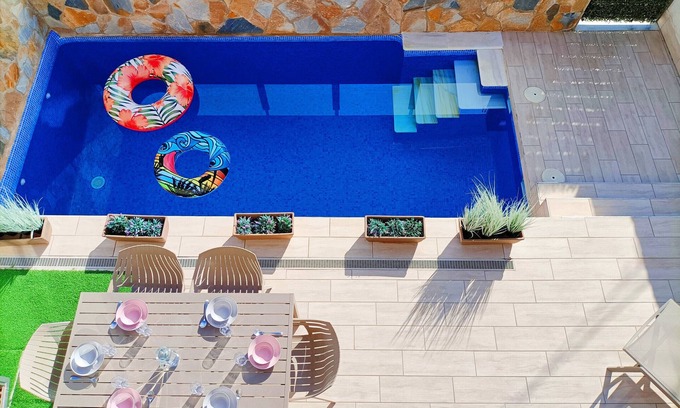Los Alcázares Villa | Villa, piscina privada, azotea y cerca de la playa.