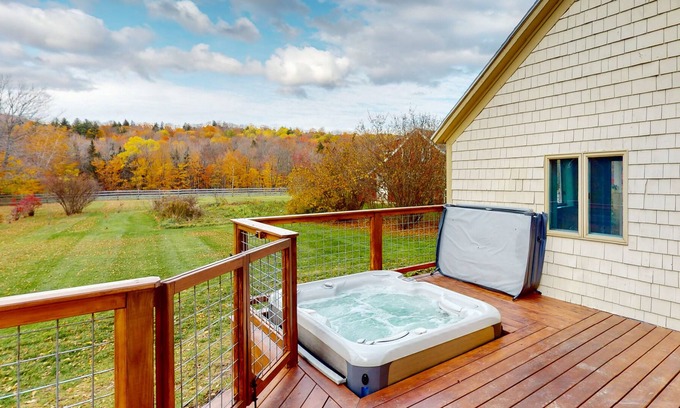 Andover Casa | Lovely home with hot tub, firepit, patio, full kitchen, & washer/dryer