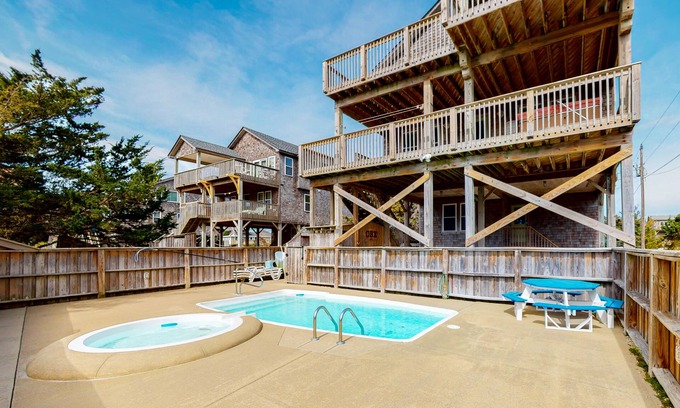 Hatteras Casa | Lovely home with private pool, decks, amazing ocean view, & W/D