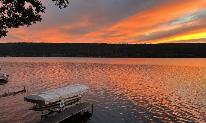 Honeoye Casa | Lovely Honeoye Lake home w/gorgeous sunsets! Family Friendly-Deck, dock, kayaks!