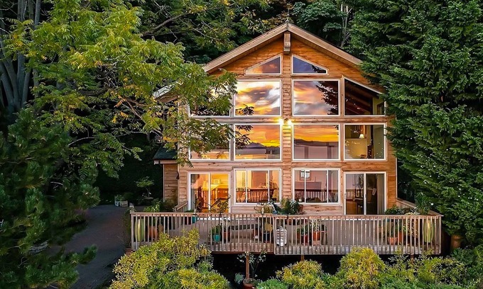 Alki Casa | Lovely, open home with water views, scenic deck, & 2 fireplaces - near Seattle