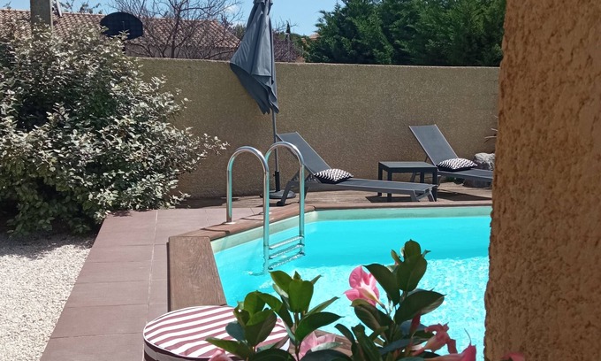 Lieuran-les-Beziers Casa | Pretty villa, swimming pool, 23 km from the sea.