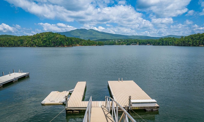 Nebo Casa | Lower rates/flexible calendar Waterfront Home w/ Private Dock and Mountain Views
