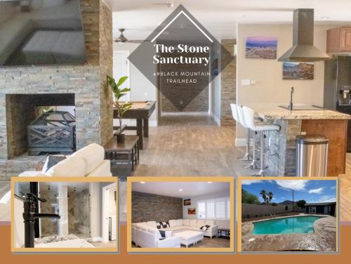 Black Mountain Casa | Lux Private Home - Pool, Billiards, 8 Smart TVs, Board Games, Cotton Bedding - The Stone Sanctuary at McCullough Hills Trailhead