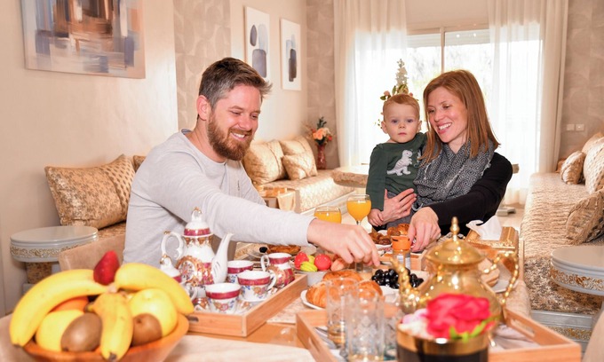 Nouaceur Apartamento | Lujoso Apartamento Nouaceur Cerca del Aeropuerto con Vista al Jardín
