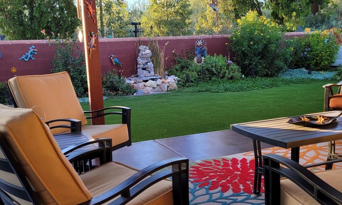 Green Valley Fairways Casa | Luxurious Backyard Living at charming Adobe brick home