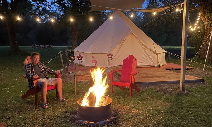 Black Creek Alquiler De RV | Luxurious Bell Tent on Ischua Creek at Campground Adventures
