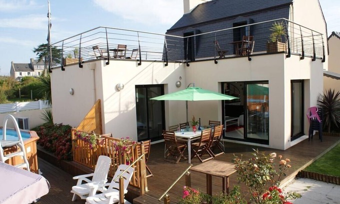 Ploudalmezeau Casa | Casa de lujo muy luminosa y confortable con piscina y Spa