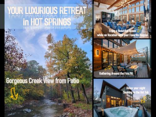 Mid America Casa | Luxurious Retreat! Private Creek View, Hot-tub, Pool