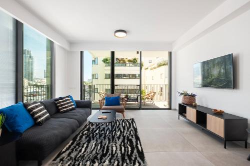 Kerem HaTeimanim Apartamento | Luxury 3BR Sea View and Pool