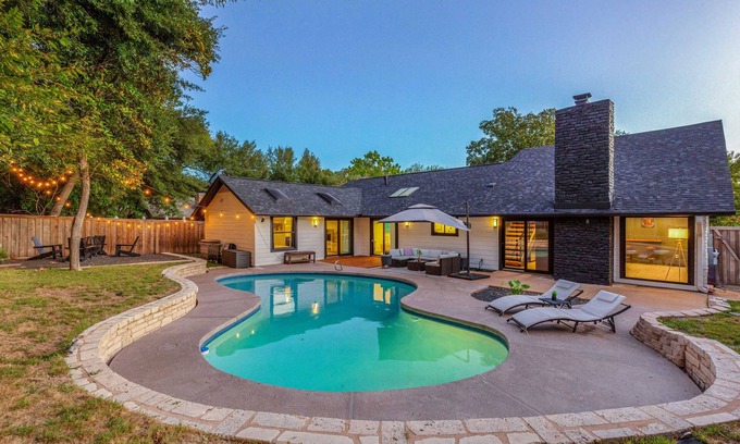 North Austin Civic Association Casa | Luxury Austin Home w/ Game Room & Fire Pit!