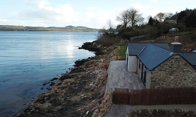 Kirkcudbright Cabaña | Romántico de lujo con vistas al mar y acceso privado directo a la playa