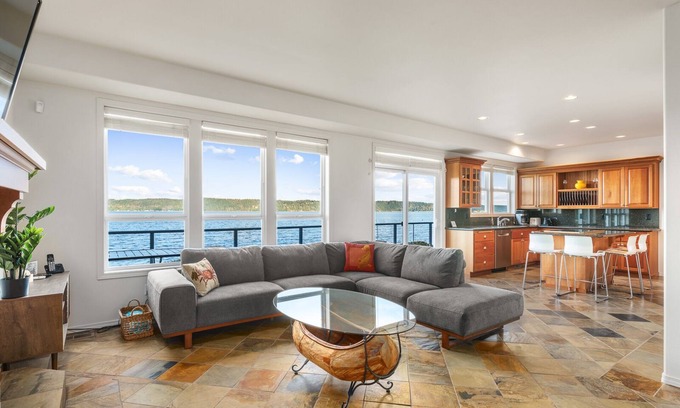 Camano Island Casa | Luxury Beachfront Retreat w/ Hot Tub, Fireplaces, Patio, Easy Beach Access