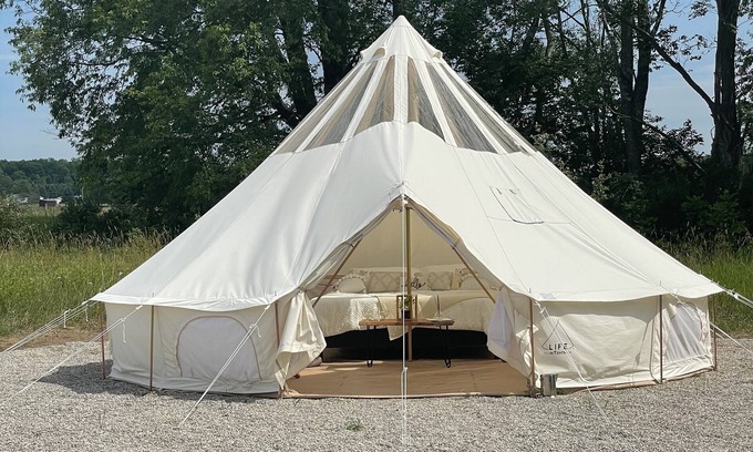 Mesick Alquiler De RV | Luxury Bell Tent on Lavender and Alpaca Farm