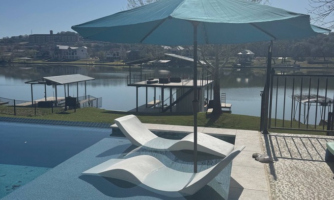 Marble Falls Casa | Luxury Lakefront Living in Marble Falls: Pool, Private Dock & Endless Views!