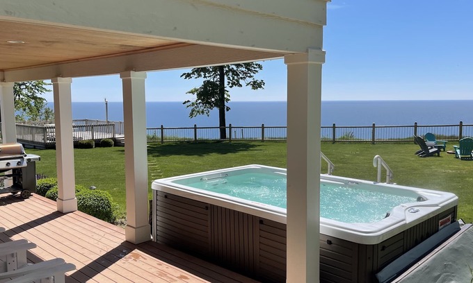 Ludington Cabaña | Luxury Stay on Lake Michigan with Swim Spa, Near Wineries, Breweries, and Hiking