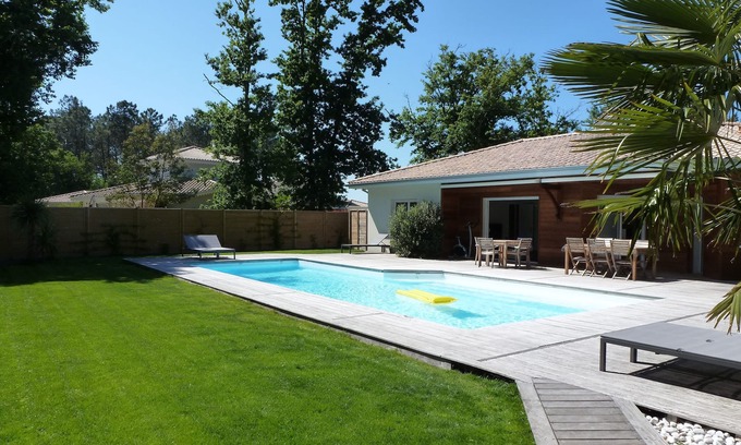 Lege-Cap-Ferret Villa | Penthouse Villa - piscina climatizada de 12 x 5 metros (27-29 ° c)