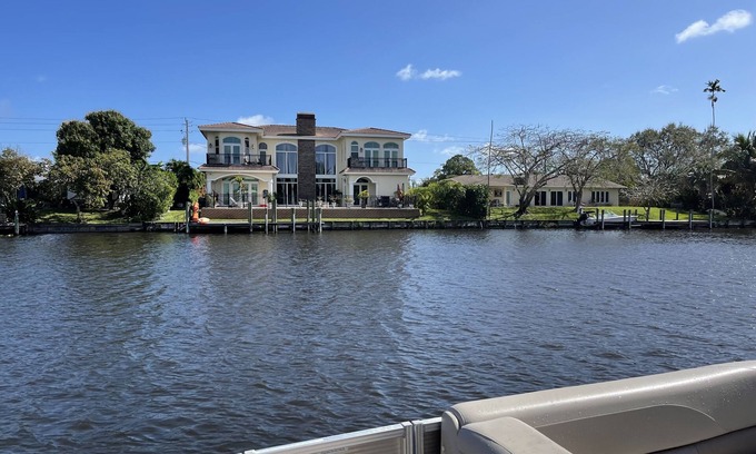 Lake Clarke Shores Casa | Waterfront de lujo Palm Beach Muelle privado / piscina / bañera de hidromasaje 5BD / 5BTH
